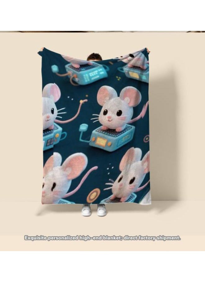 Children's or student cartoon flannel thin blanket (warm and comfortable, suitable for sleep, games) 100cm*150cm - 122