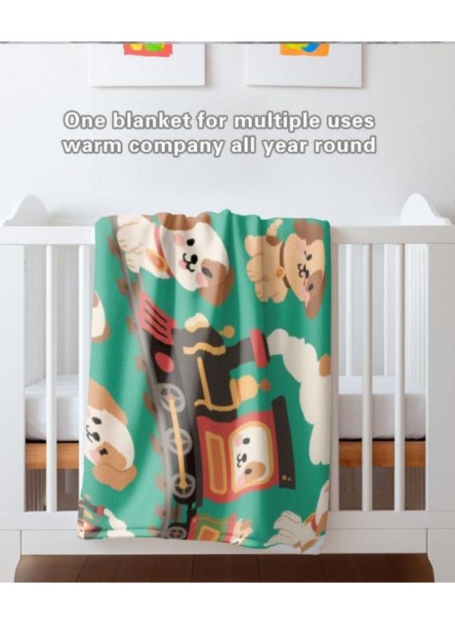 Children's or student cartoon flannel thin blanket (warm and comfortable, suitable for sleep, games) 100cm*150cm - 260