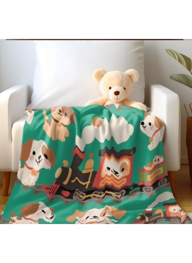 Children's or student cartoon flannel thin blanket (warm and comfortable, suitable for sleep, games) 100cm*150cm - 260