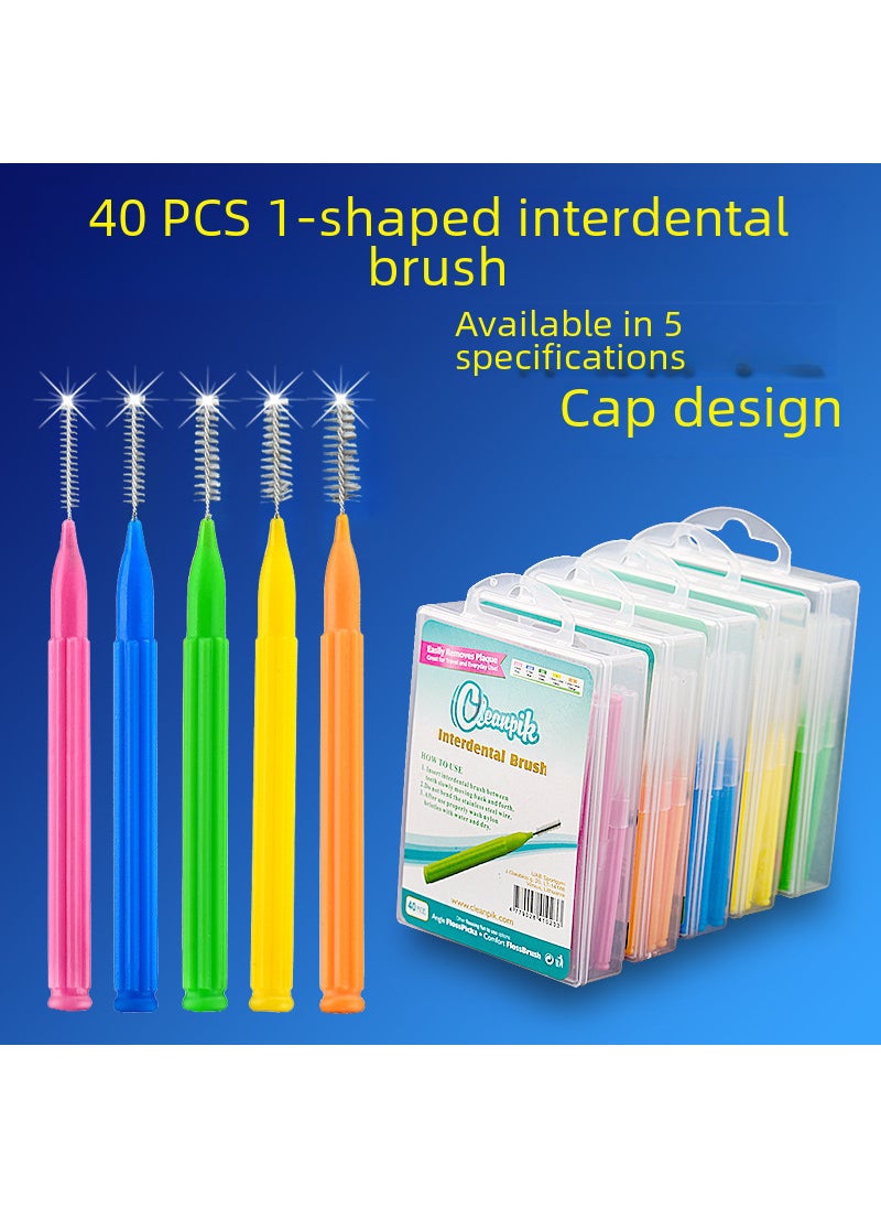 Cleanpik Straight Dental Brushes 40-PackGreen -0.8 Green -0.8