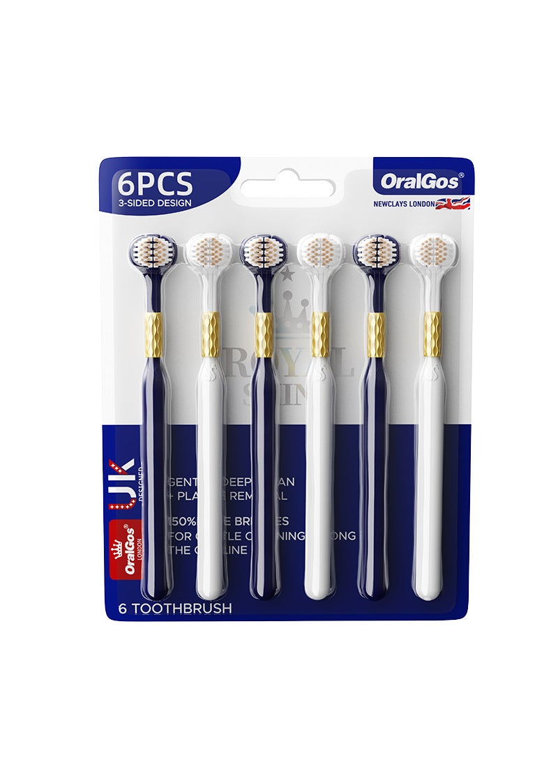 Korean Dr.Baek Triple-Sided Toothbrush 2-Pack [pack of six] db-206