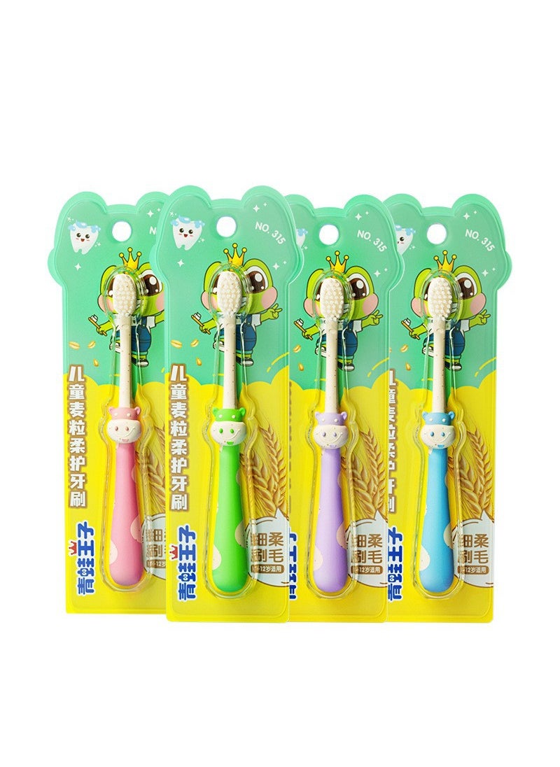 Frog Prince Kids Toothbrush 3-12 Soft Bristle 315 wheat toothbrush new packaging (color random) (store full 30 postage)