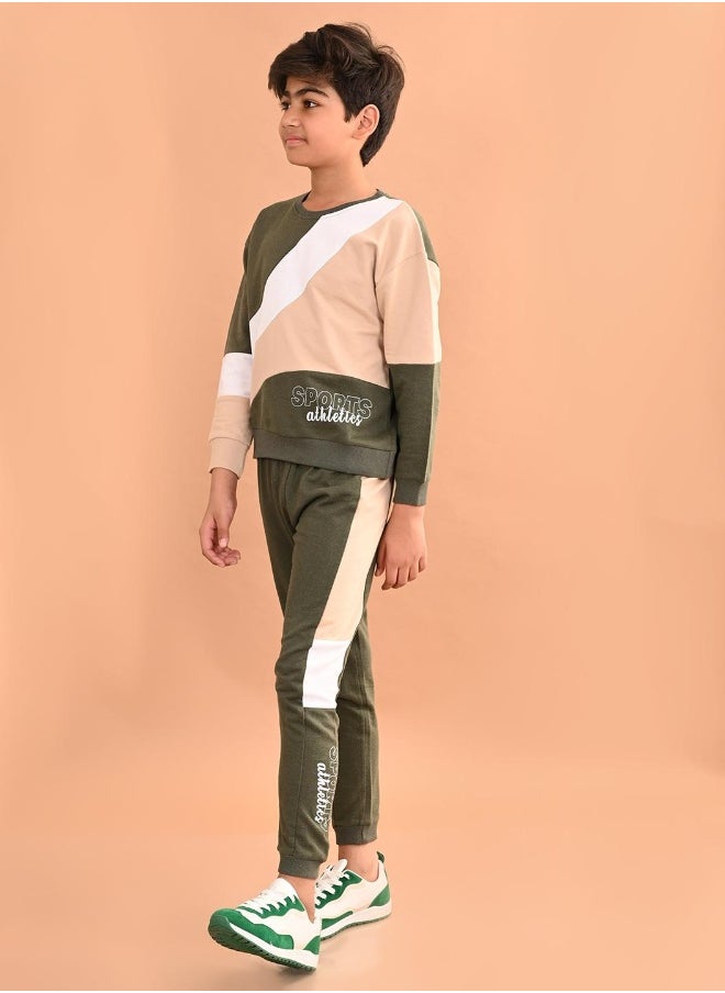 Solid Sweatshirt with Jogger Set