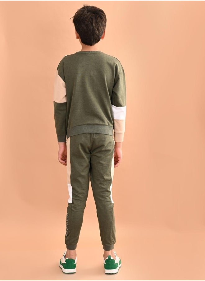 Solid Sweatshirt with Jogger Set