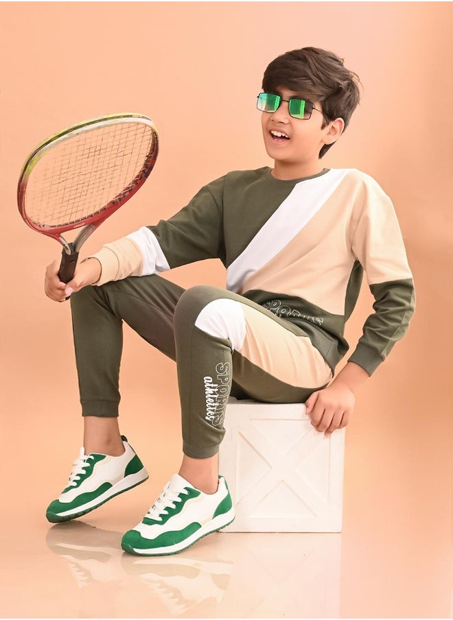 Solid Sweatshirt with Jogger Set