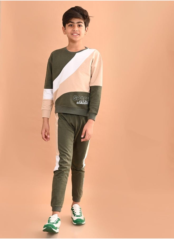 Solid Sweatshirt with Jogger Set