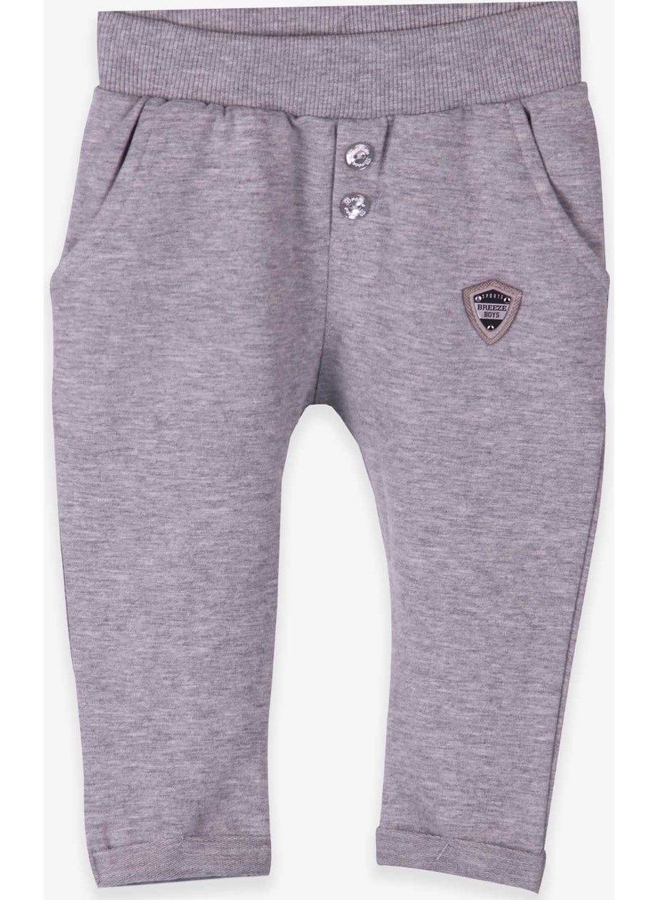 Baby Boy Sweatpants Coat of Arms Basic Light Gray Melange (9 Months-3 Years)