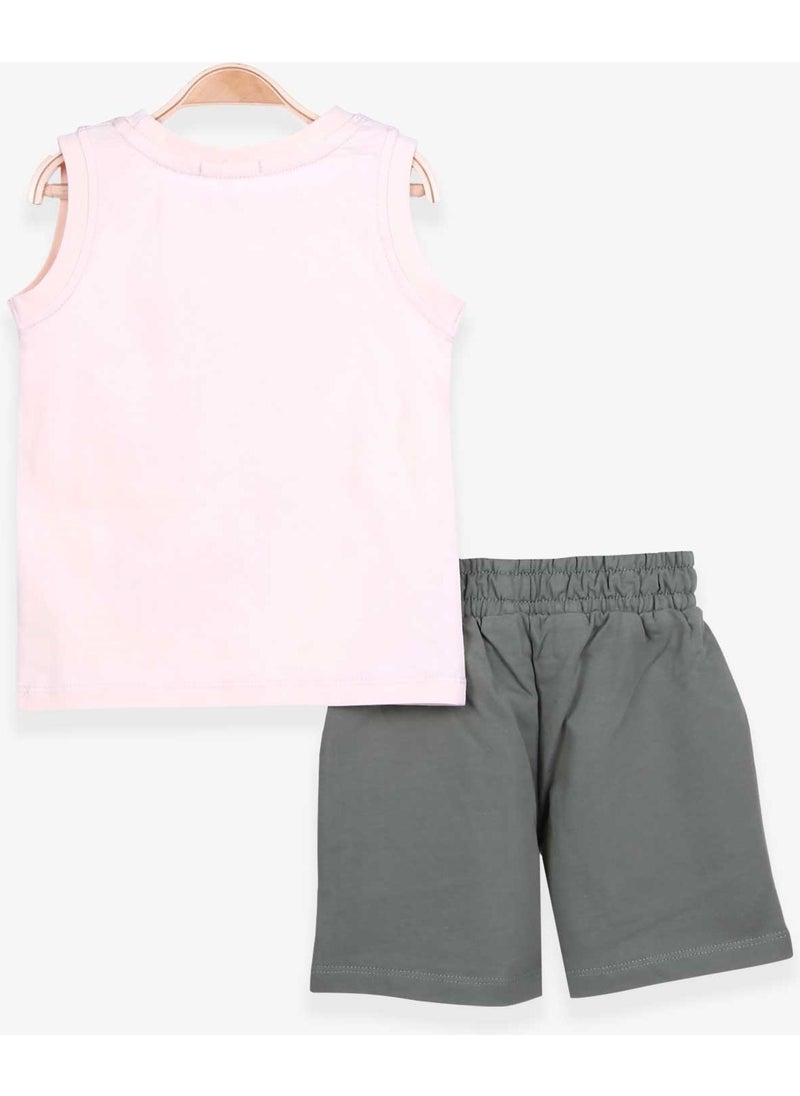 Boys Shorts Set Printed Cream (1-4 Years)