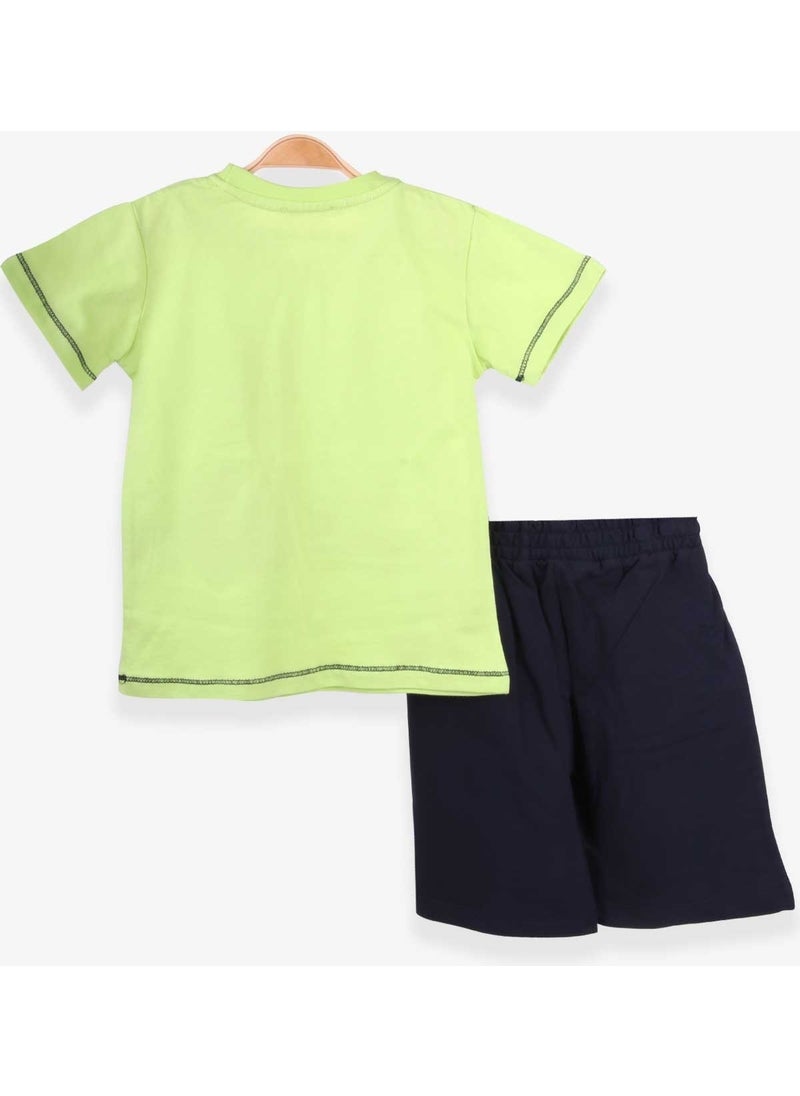 Boys Shorts Set Cute Puppy Pistachio (1-4 Years)