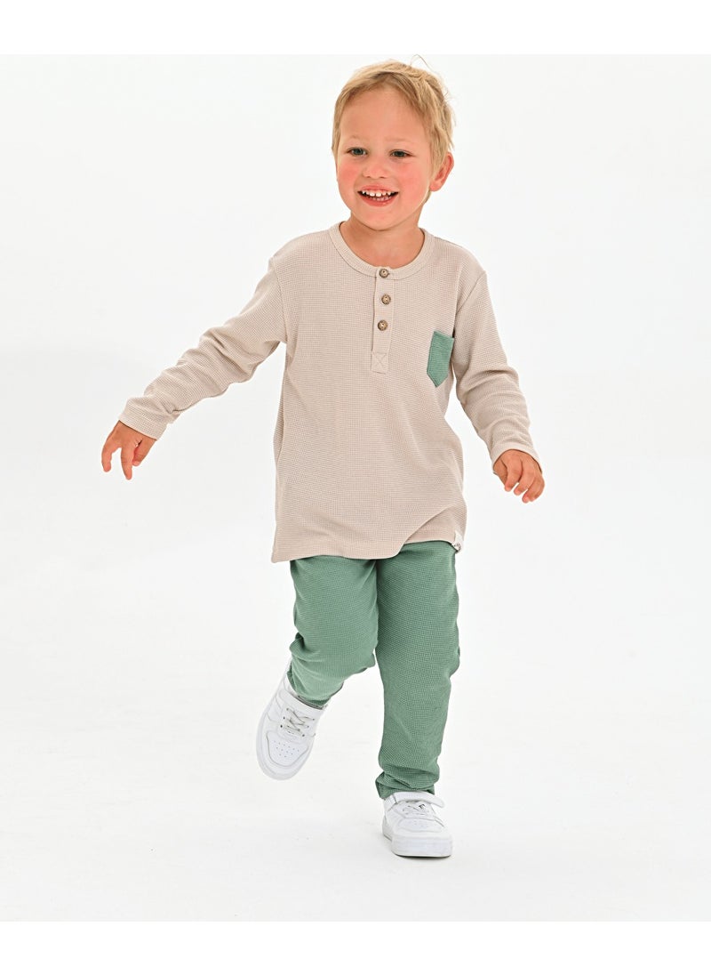 Crew Neck Long Sleeve Boy 2 Piece Set