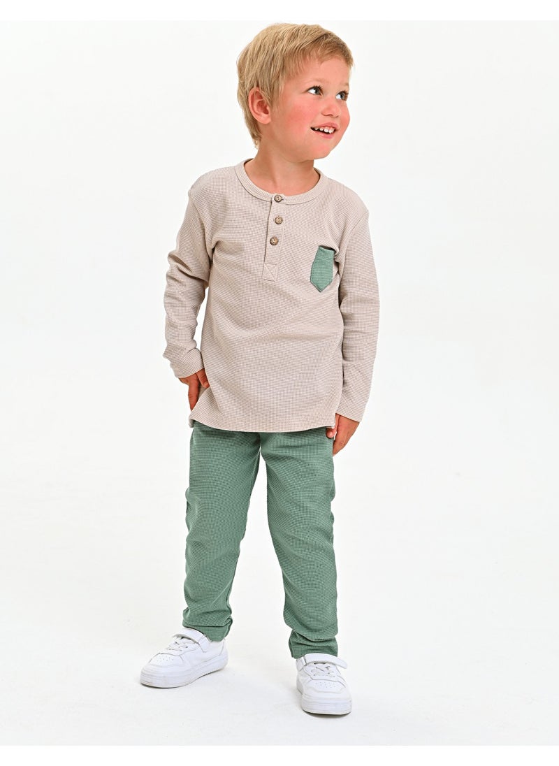 Crew Neck Long Sleeve Boy 2 Piece Set