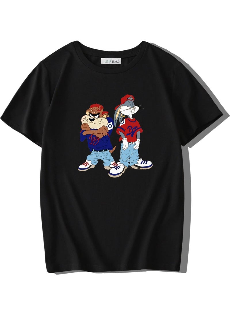 Unisex Kids Bugs and Tazmanga Figured T-Shirt