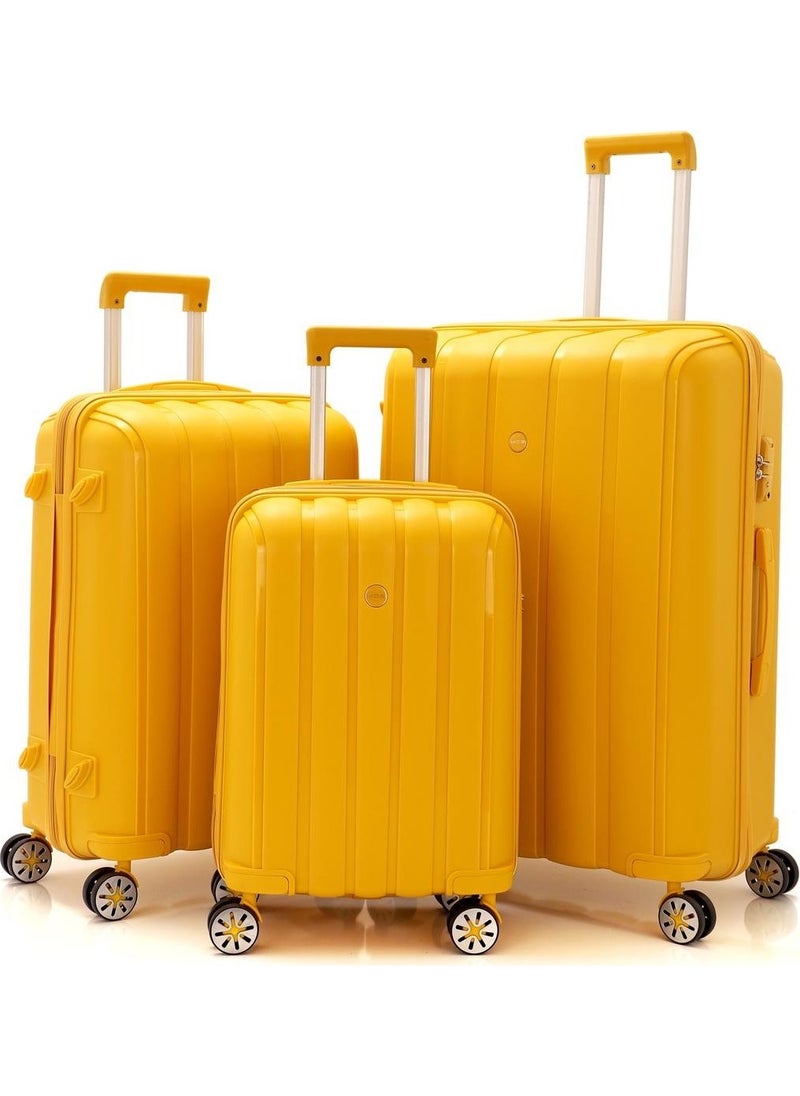 Four Wheel Set of 3 Polypropylene Unbreakable Suitcase