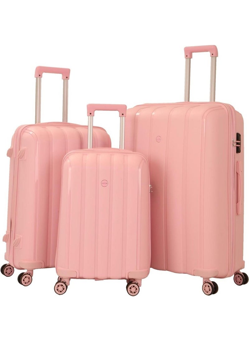 Four Wheel Set of 3 Polypropylene Unbreakable Suitcase