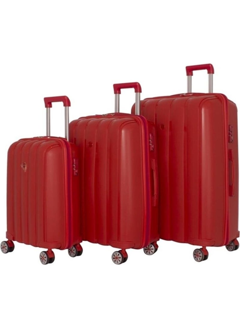 Four Wheel Set of 3 Polypropylene Unbreakable Suitcase