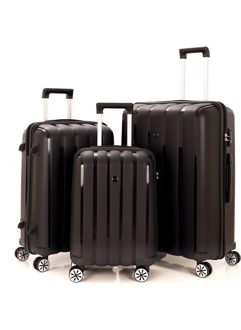 Four Wheel Set of 3 Polypropylene Unbreakable Suitcase