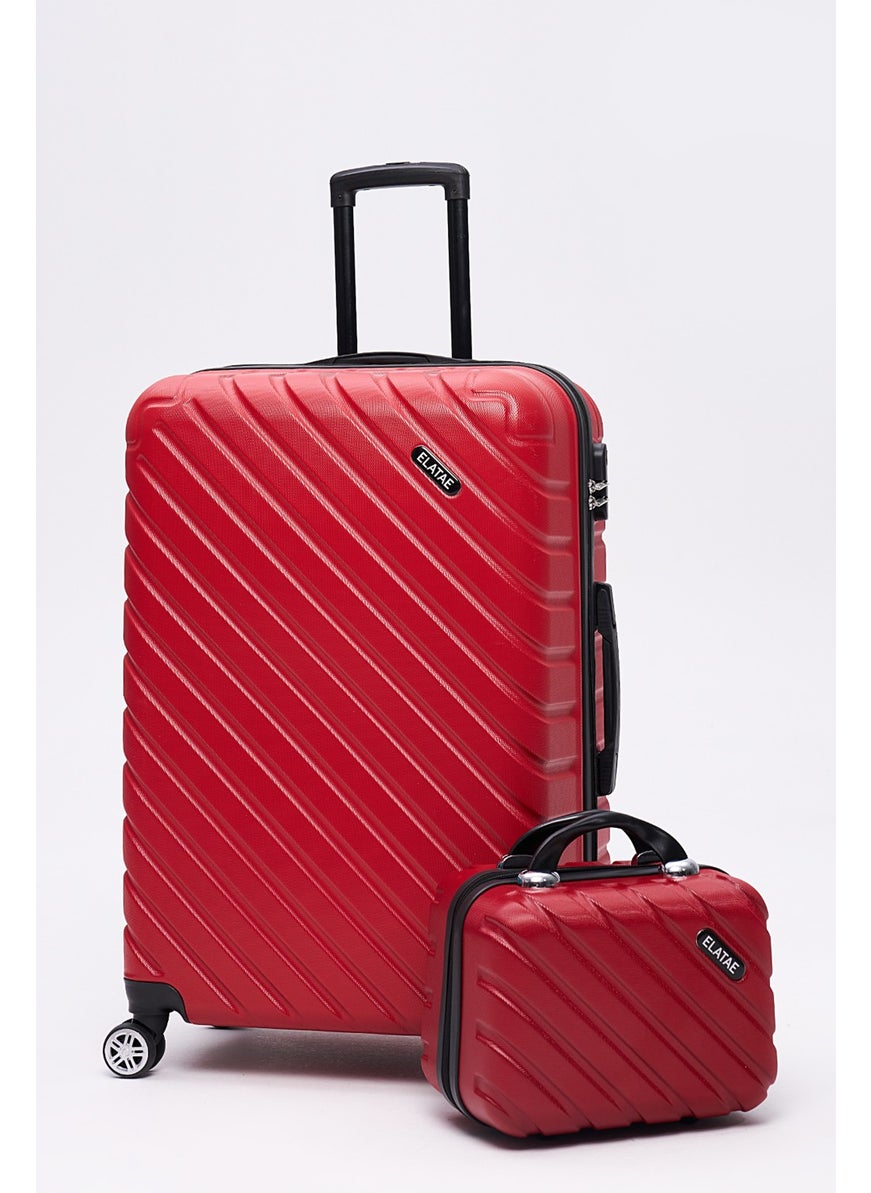 2-Piece Suitcase Set Pro Abs Suitcase Large Size and Make-up Red 2-Piece Set 1001