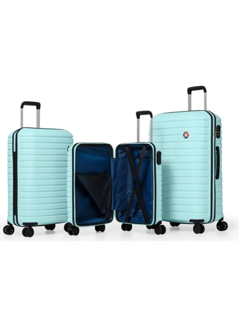G&d Polo Suitcase PP Injection 3-Piece Suitcase Travel Set - Model 400.07 Water Green