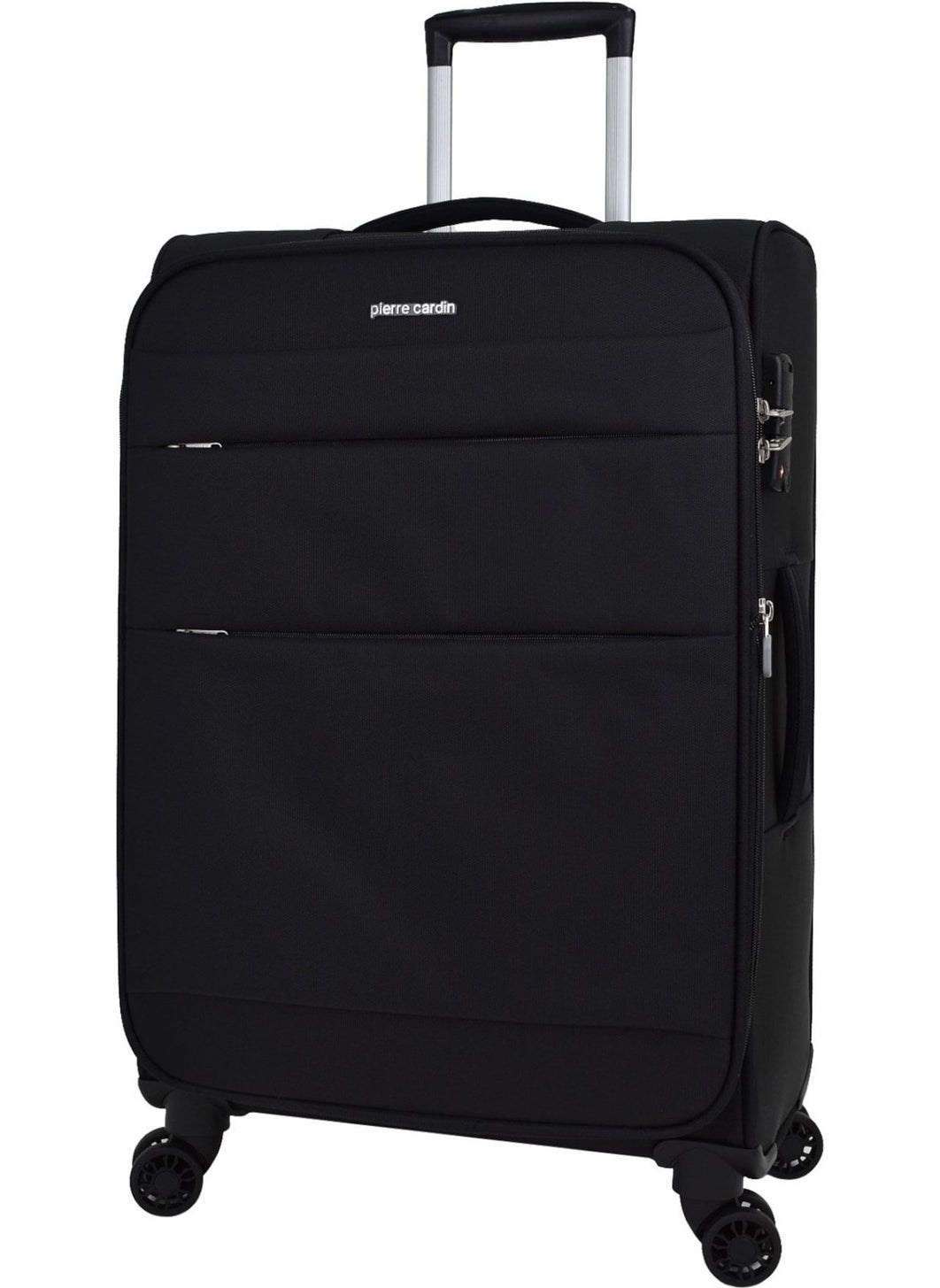 Black Ultra Light Lightweight Lux Fabric 2-Piece Suitcase Set Large - Medium PC4200 Casual Yes 2'