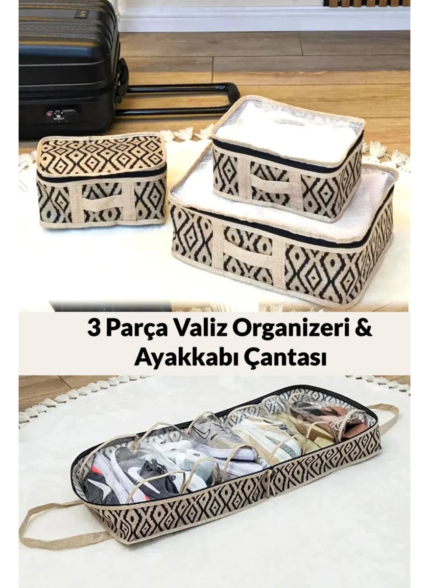 3 Piece Suitcase Suitcase Organizer & Shoe Storage