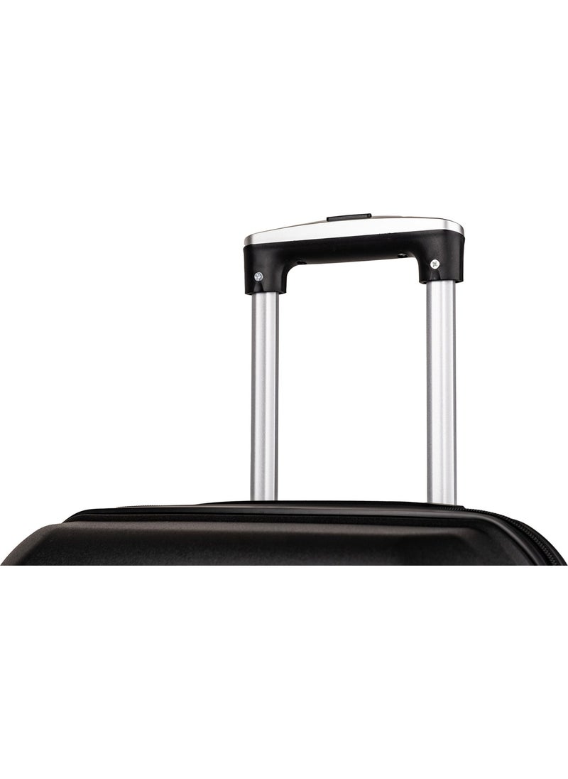 Diamond Pp (Polypropylene) Cabinet, Medium and Large Size 3-Piece Unbreakable Suitcase Set-Black