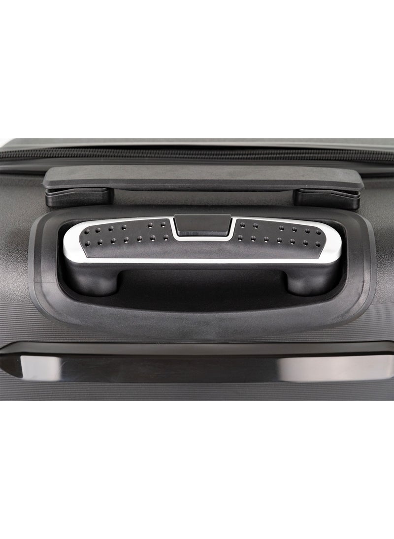 Diamond Pp (Polypropylene) Cabinet, Medium and Large Size 3-Piece Unbreakable Suitcase Set-Black