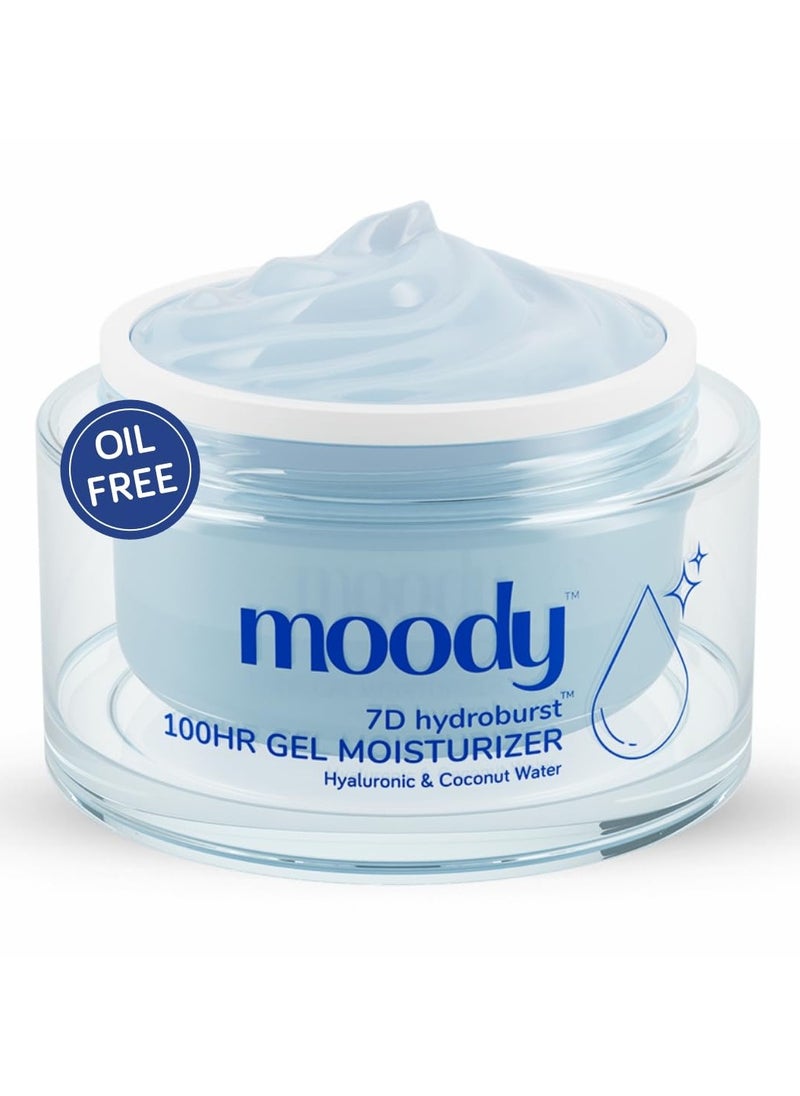 7D Hydro Burst Oil-Free Water Gel Face Moisturizer with Hyaluronic Acid, Ceramides & Peptides for 100HR Hydration | Skin Barrier Repair Cream For All Skin Types | Men & Women, 50 ml