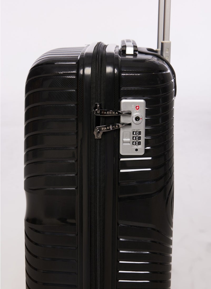Factory Black Unisex 35x55x23 cm Cabin Size Hard Luggage with Trolley FAB-5239
