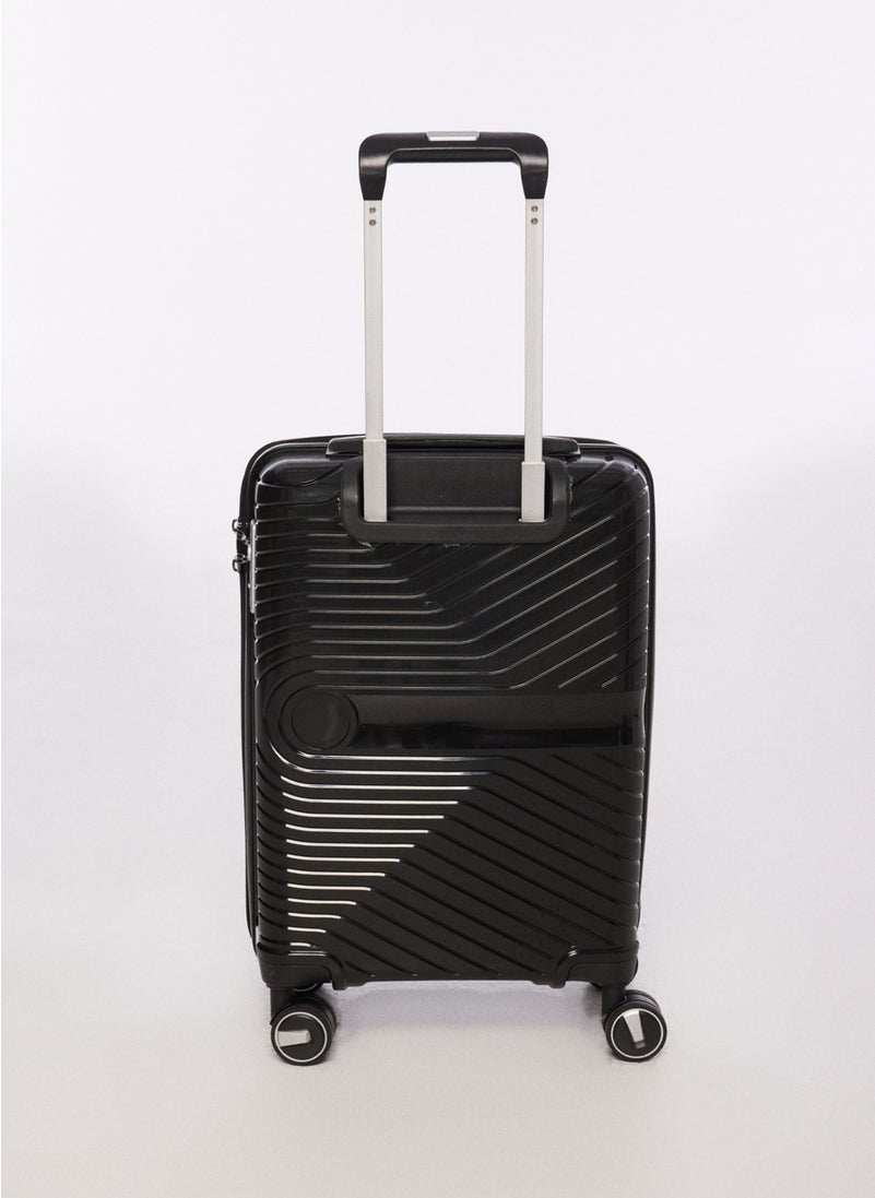Factory Black Unisex 35x55x23 cm Cabin Size Hard Luggage with Trolley FAB-5239