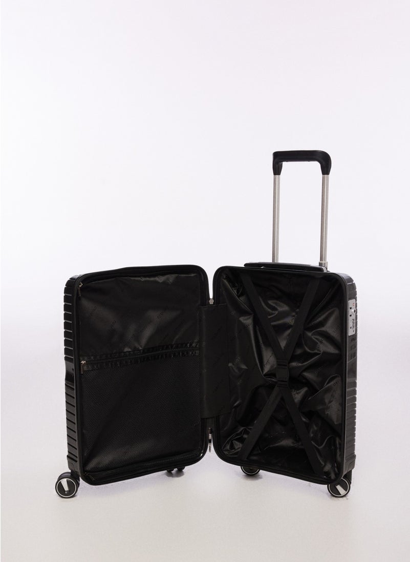 Factory Black Unisex 35x55x23 cm Cabin Size Hard Luggage with Trolley FAB-5239