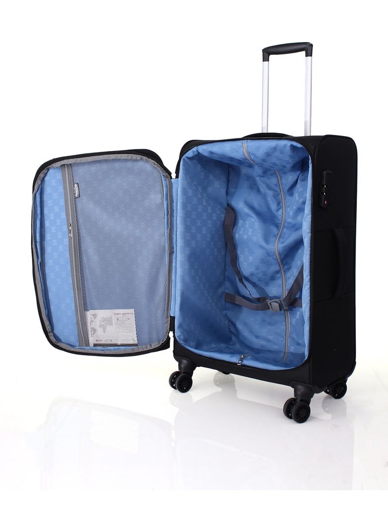 Plain 4200 Small Size Ultra Light Lightweight Luxury Fabric Wheeled Suitcase Black Water Yes Casual Small