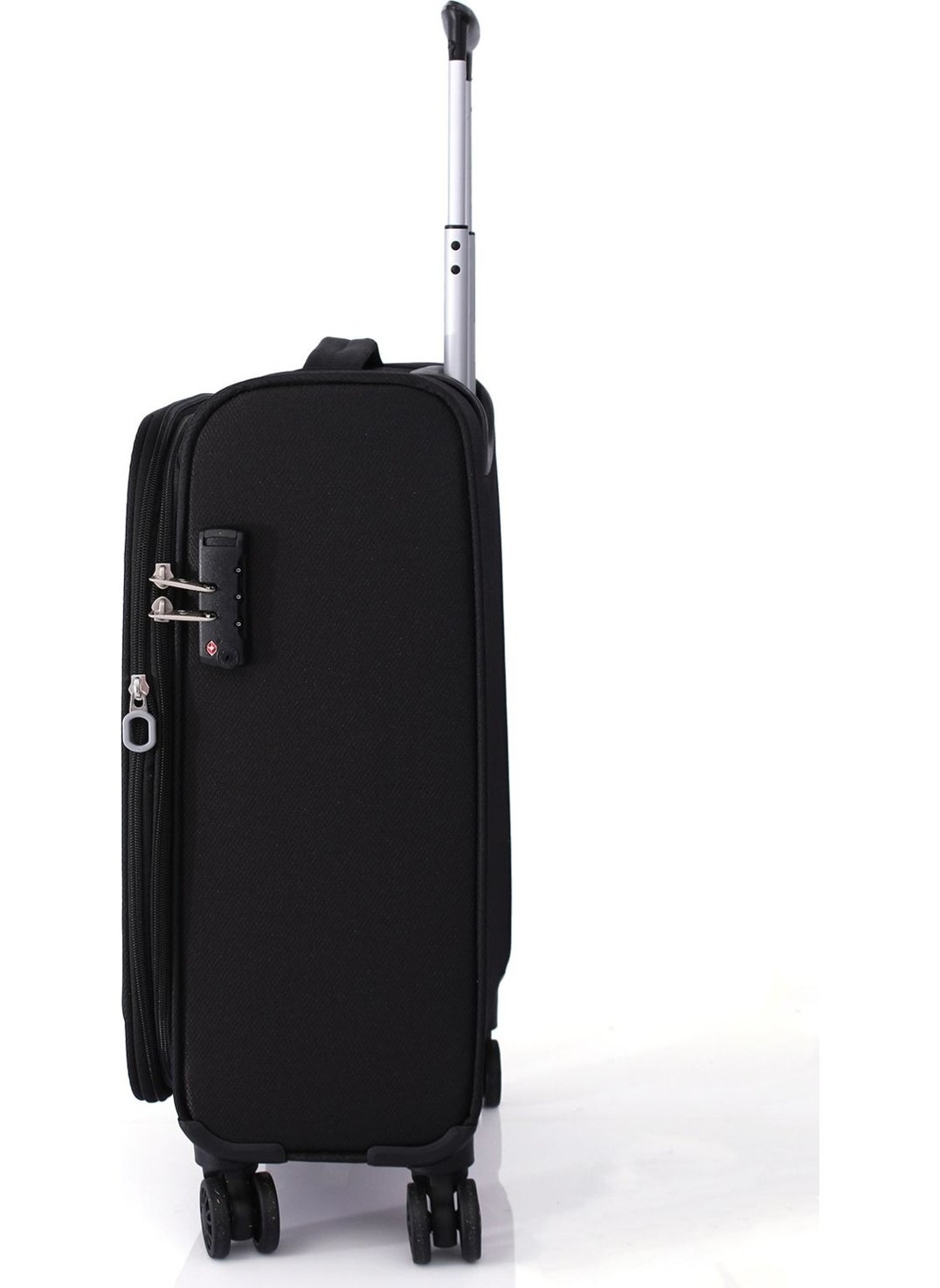 Plain 4200 Small Size Ultra Light Lightweight Luxury Fabric Wheeled Suitcase Black Water Yes Casual Small