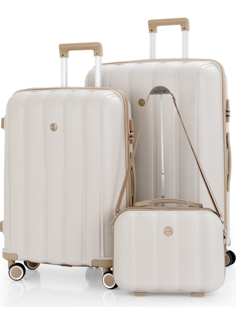 Polypropylene 3-Piece Suitcase Set Large & Medium & Make-up V305