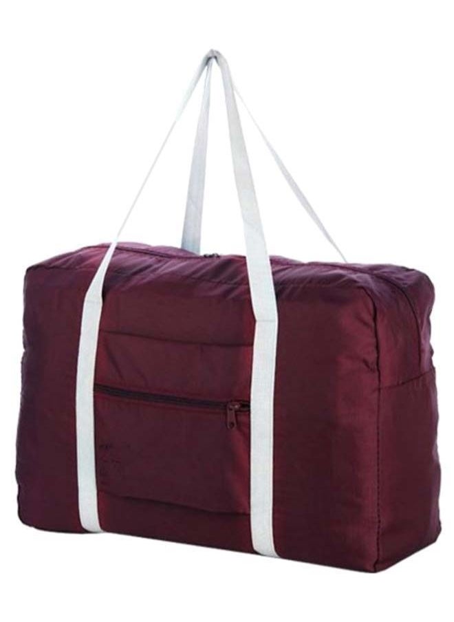 Waterproof Multi-Functional Foldable Travel Duffel Bag Maroon/White