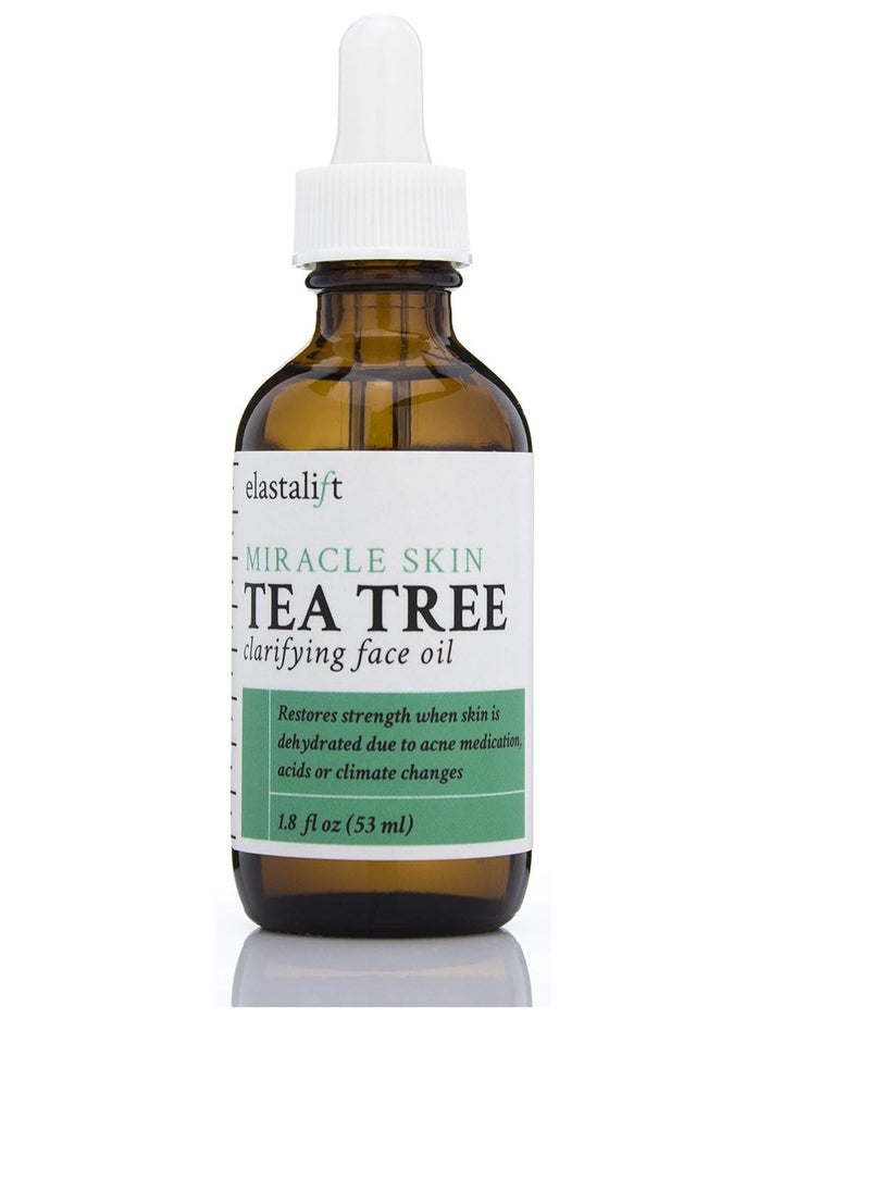 Elastalift Tea Tree Oil Facial Spot Treatment W/Witch Hazel Clarifying Tea Tree Oil For Face Helps Target Redness, Acne, Bumps, Dry Itchy Skin, & Large Pores Non-Irritating, 1.8 Fl Oz (2-Pack)