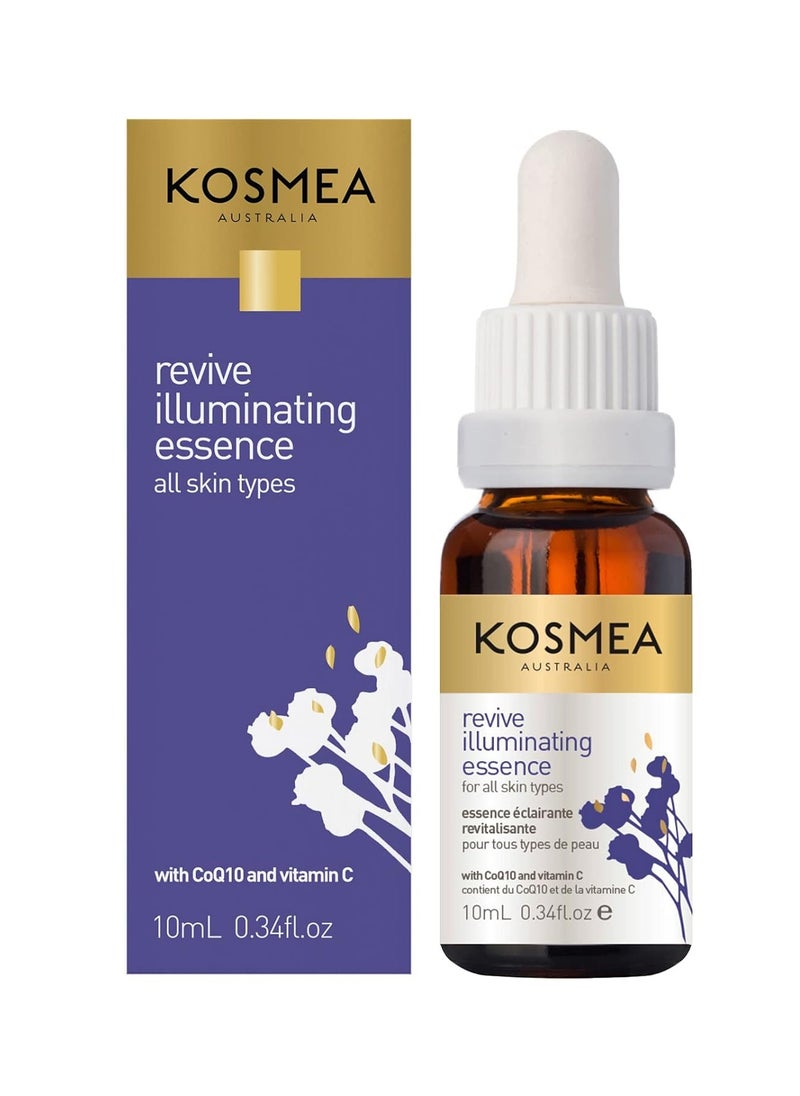 Kosmea Revive Illuminating Essence Hydrating Face Oil for All Skin Types 10ml Superfine Facial Oil | Vitamin C Oil for Face | Organic Face Oil | Daily Routine Face Care Kit
