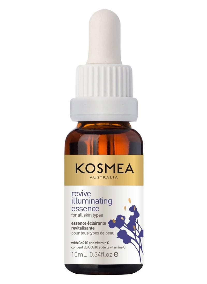 Kosmea Revive Illuminating Essence Hydrating Face Oil for All Skin Types 10ml Superfine Facial Oil | Vitamin C Oil for Face | Organic Face Oil | Daily Routine Face Care Kit