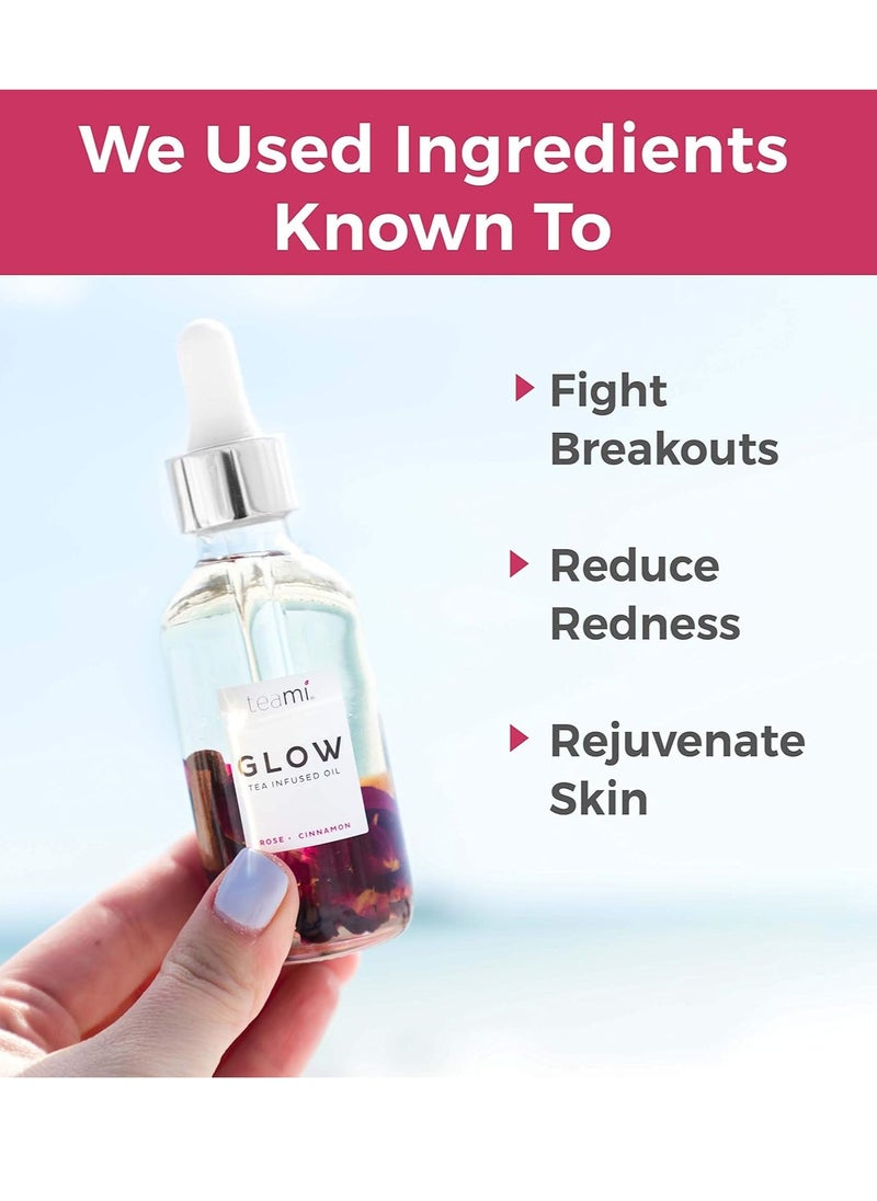 Teami Glow Jojoba Face Oil for Women with Coconut Oil, Camellia Seed & Vitamin E Oil for Skin - Facial Oil Cleanser for Sensitive, Normal, Oily & Dry Skin (2oz)