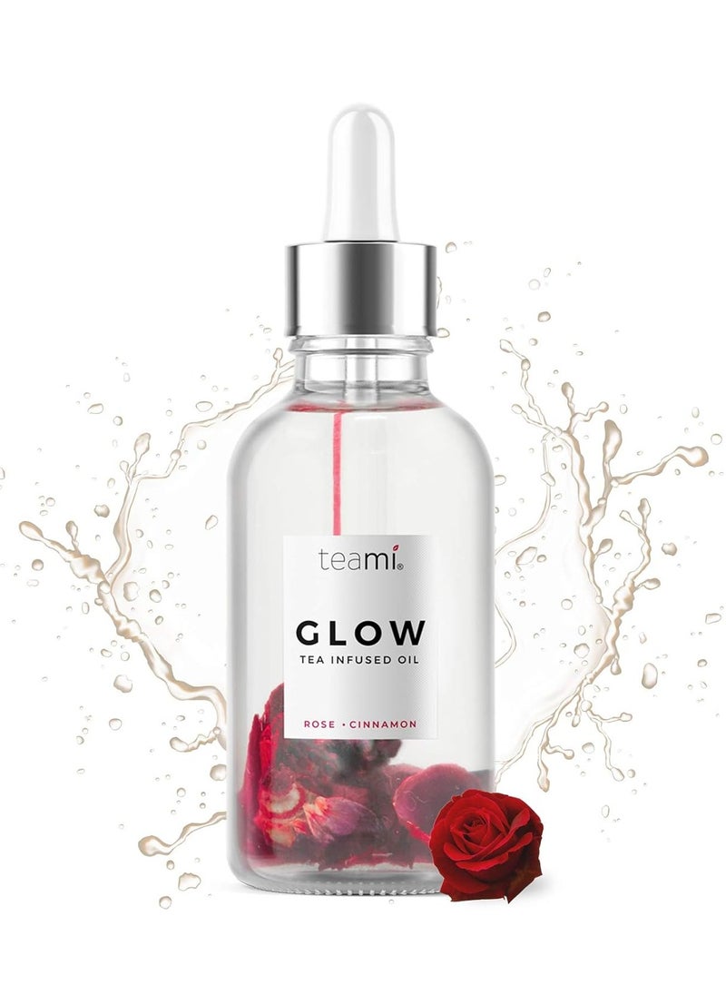 Teami Glow Jojoba Face Oil for Women with Coconut Oil, Camellia Seed & Vitamin E Oil for Skin - Facial Oil Cleanser for Sensitive, Normal, Oily & Dry Skin (2oz)
