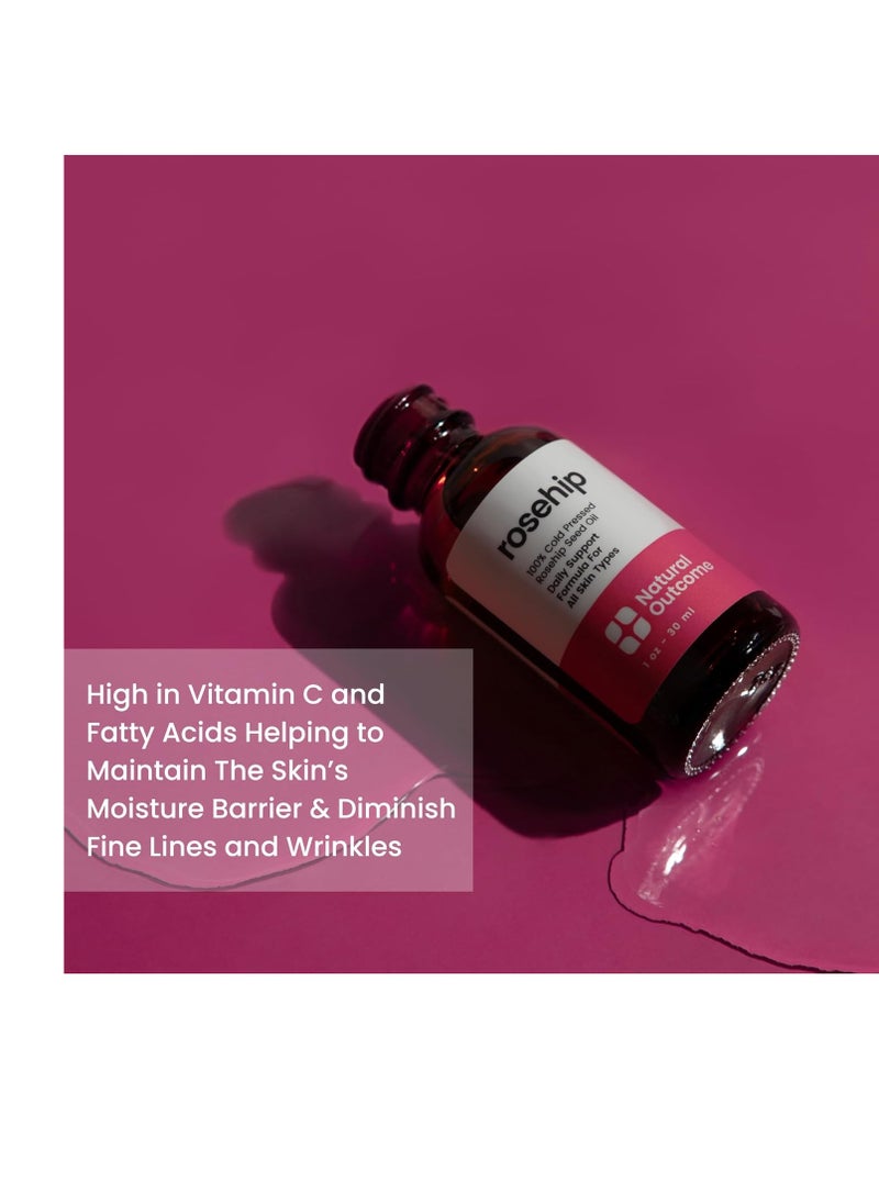 Rosehip Oil 100% Pure Cold-Pressed Rosehip Seed Face Oil - Anti-Aging Facial Oil to Plump, Balance & Hydrate 1 oz