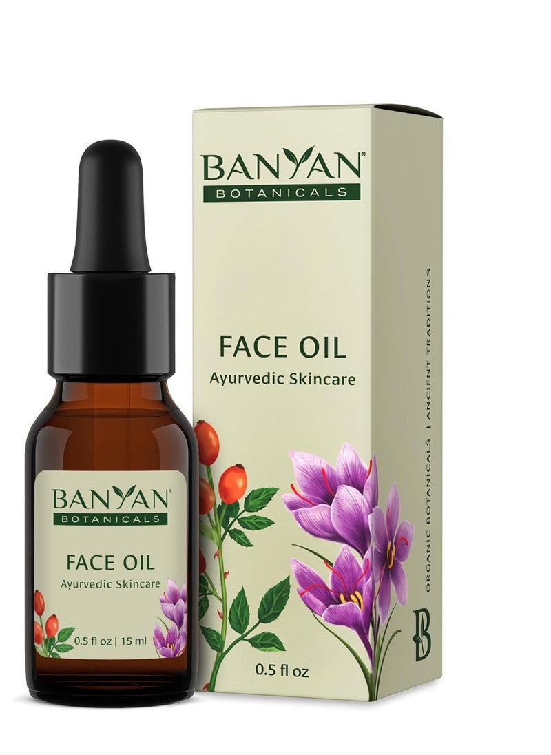 Banyan Botanicals Face Oil – Luxurious Ayurvedic Face Oil – Clean Skincare with Rosehip Oil and Jojoba Oil for Skin that Glows – 0.5 oz – Non-GMO, Cruelty Free, Paraben & Phthalate Free
