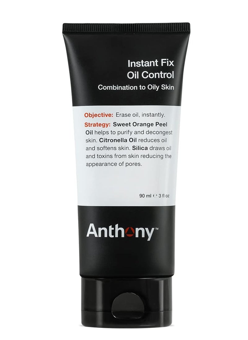 Anthony Instant Fix Oil Control for Men – Mattifying Lotion for Oily Skin – Moisturizer and Pore Minimizer Instantly Eliminates Shine – 3 Fl Oz