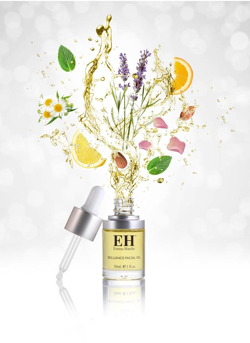 Emma Hardie 30ml Brilliance Facial Oil with Botanical Extract Blend, Use to Hydrate & Revitalise Skin, Promote Glow & Youthful Look & Reduce Wrinkles, Suitable for Sensitive Skin, Vegan & Cruelty Free