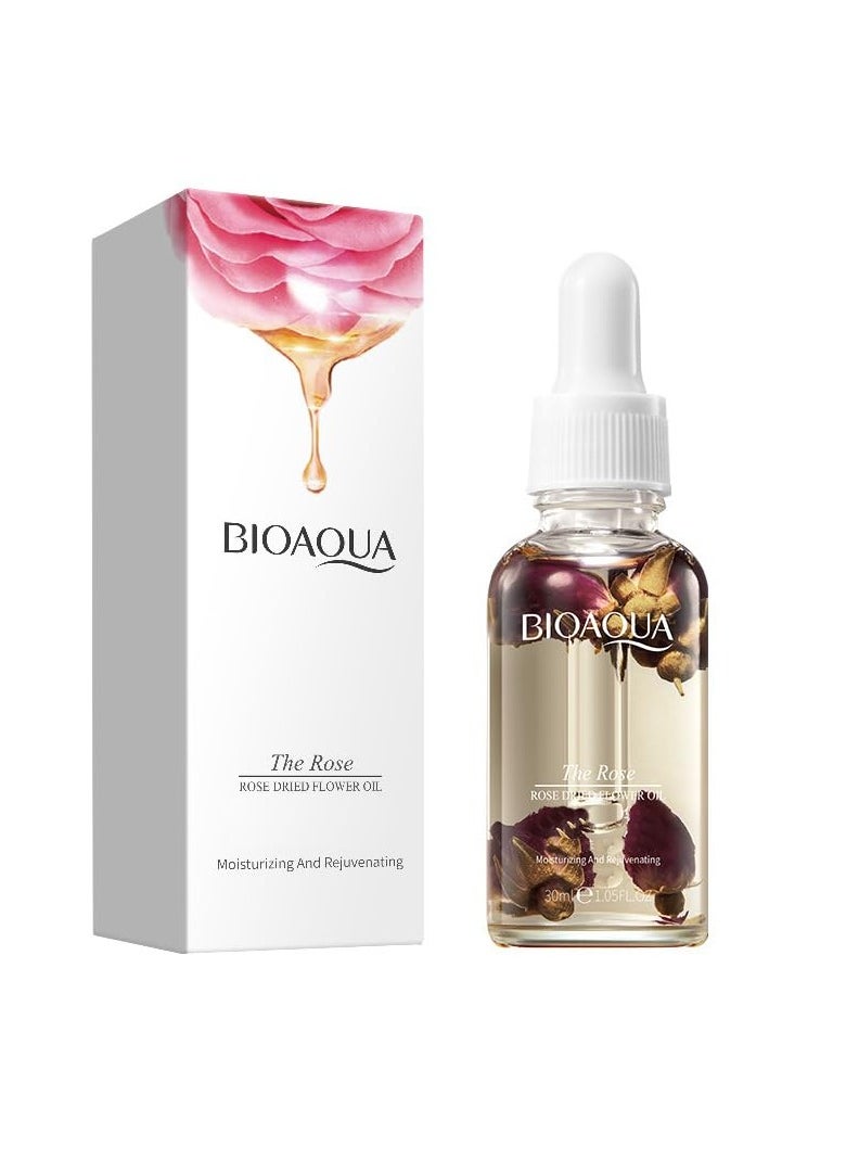 BIOAQUA Rose Dried Flower Essential Oil Moisturizing Face Rejuvenating Facial Skin Smooth Dry Hair 30ml / 1.01fl.oz