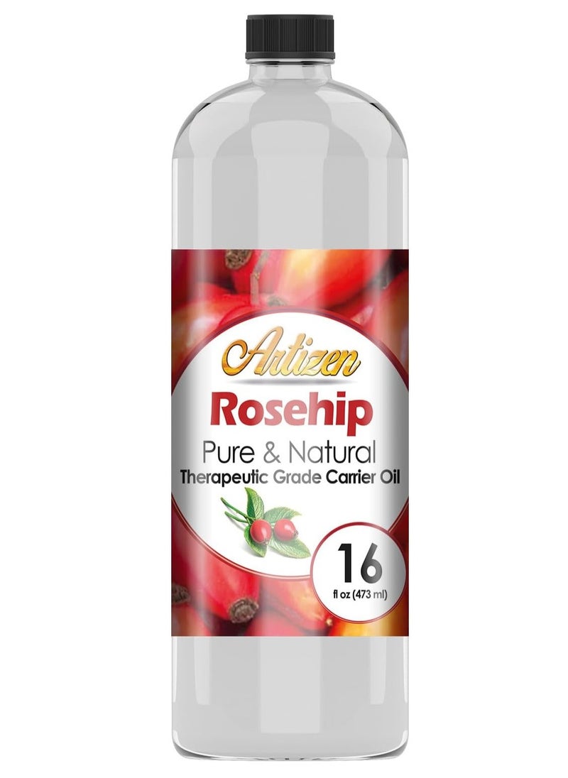Artizen Pure & Natural 16oz Rosehip Oil for Face, Skin, Body, Hair, Nails & Aromatherapy – Cold Pressed from Fresh Roses & Rose Seeds