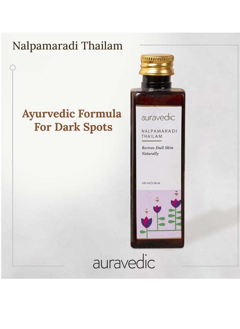 Nalpamaradi Thailam Face Oil | Ayurvedic Massage Oil | Helps Revive Dull Skin & Reduce Facial Lines | Natural Moisturization with Vetiver & Sandalwood | 3.38 Fl Oz (100ml)