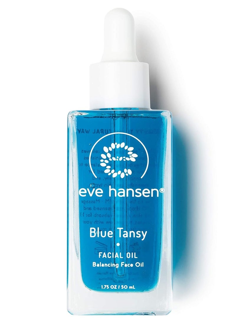 Eve Hansen Blue Tansy Facial Oil Moisturizer - Balancing Face Oil With Squalane, Rosehip, Turmeric, Vitamin E For Skin | Non-Greasy - 1.7 oz