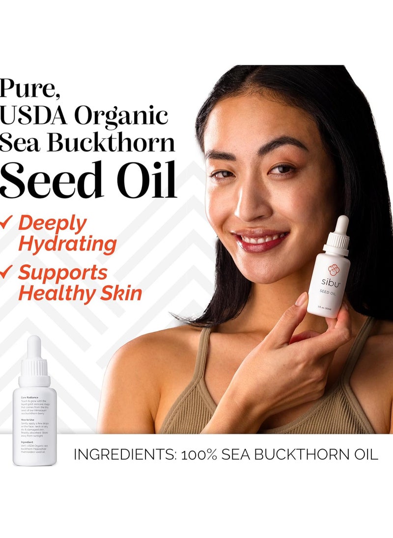 sibu Premium Himalayan Sea Buckthorn Seed Oil, USDA Organic (30ml) – Amazing for Sensitive Skin, Breakouts, & Irritation