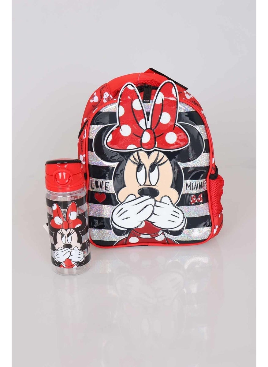 LICENSED MINNIE MOUSE KINDERGARTEN BAG AND TRITAN BOTTLE 500 ML PACK OF 2