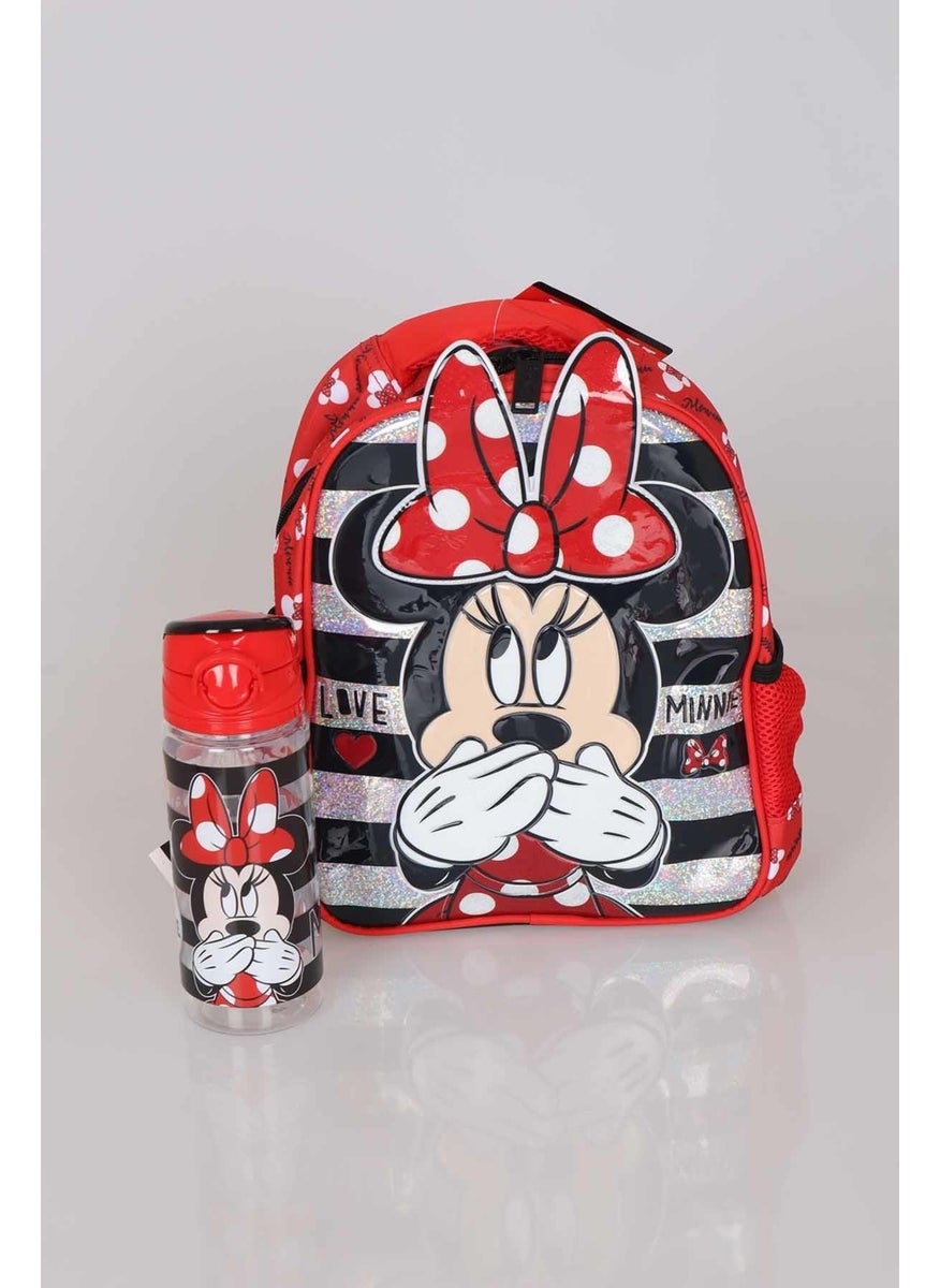 LICENSED MINNIE MOUSE KINDERGARTEN BAG AND TRITAN BOTTLE 500 ML PACK OF 2